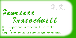 henriett kratochvill business card